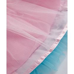 Babyhug Sleeveless Sequinned Yoked Fit and Flare Frilled Mesh Dress - Multicolor