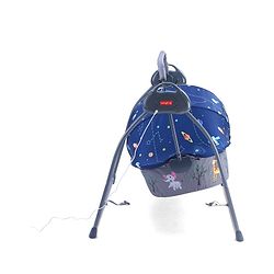Babyhug Automatic Baby Swing Cradle With Remote Controller- Dark Grey| 5 Swing Speed| Quilted Bassinet| Works on Battery & Adapter| Pre-set Off Timer| In-built Music| Canopy Style Mosquito Net