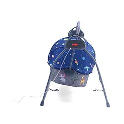 Babyhug Automatic Baby Swing Cradle With Remote Controller- Dark Grey| 5 Swing Speed| Quilted Bassinet| Works on Battery & Adapter| Pre-set Off Timer| In-built Music| Canopy Style Mosquito Net