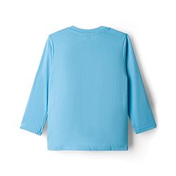 Babyhug 100% Cotton Knit Full Sleeves T-Shirts With Vehicle Print Pack of 3 - Red Navy Blue & Light Blue