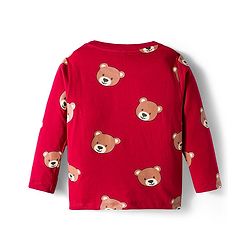 Babyhug 100% Cotton Knit Full Sleeves T-Shirts with Stripes & Teddy Print Pack of 3 - Yellow Red & Navy Blue