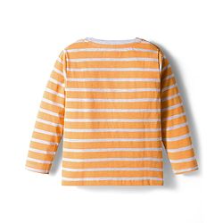 Babyhug 100% Cotton Knit Full Sleeves T-Shirts with Stripes & Teddy Print Pack of 3 - Yellow Red & Navy Blue