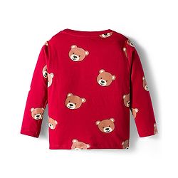 Babyhug 100% Cotton Knit Full Sleeves T-Shirts with Stripes & Teddy Print Pack of 3 - Yellow Red & Navy Blue