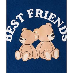 Babyhug 100% Cotton Knit Full Sleeves T-Shirts with Stripes & Teddy Print Pack of 3 - Yellow Red & Navy Blue