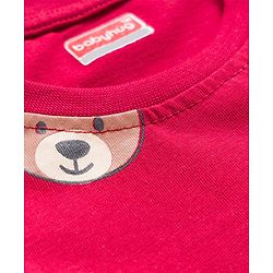 Babyhug 100% Cotton Knit Full Sleeves T-Shirts with Stripes & Teddy Print Pack of 3 - Yellow Red & Navy Blue