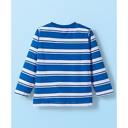 Babyhug 100% Cotton Knit Full Sleeves T-Shirt with Stripes & Pocket Pack of 3 - Blue White & Orange