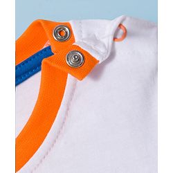 Babyhug 100% Cotton Knit Full Sleeves T-Shirt with Stripes & Pocket Pack of 3 - Blue White & Orange