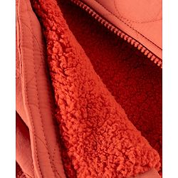 Babyhug Woven Full Sleeves Solid Hooded Quilted Jacket - Rust Orange