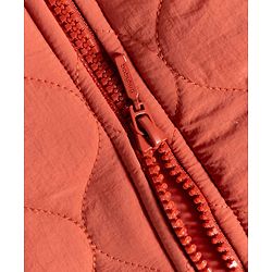 Babyhug Woven Full Sleeves Solid Hooded Quilted Jacket - Rust Orange