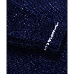 Babyhug Knitted Full Sleeves Pullover Sweater With Crown Embroidery - Navy Blue