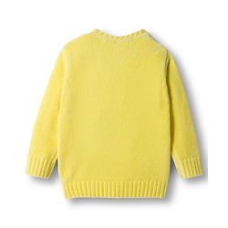 Babyhug Knit Full Sleeves Pullover with Butterfly Sequin Design - Lemon Yellow