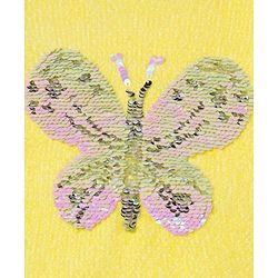 Babyhug Knit Full Sleeves Pullover with Butterfly Sequin Design - Lemon Yellow