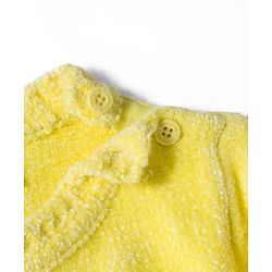 Babyhug Knit Full Sleeves Pullover with Butterfly Sequin Design - Lemon Yellow