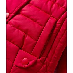 Babyhug Woven Full Sleeves Solid Colour Quilted Winter Jacket With Detachable Hood - Red