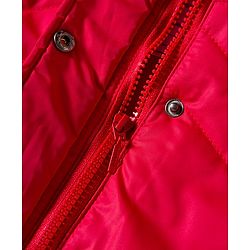 Babyhug Woven Full Sleeves Solid Colour Quilted Winter Jacket With Detachable Hood - Red