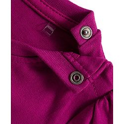 Babyhug Cotton Knit Full Sleeves Night Suit With Text & Heart Print - Purple