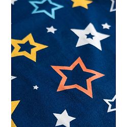 Babyhug Cotton Knit Full Sleeves Co-ords Night Suit With Star Print - Blue