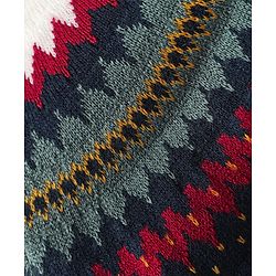 Babyhug Knit Full Raglan Sleeves Pullover Sweater with chevron Design - Navy Blue