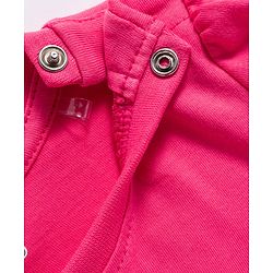 Babyhug Cotton Knit Full Sleeves Night Suit With Floral & Text Print - Pink