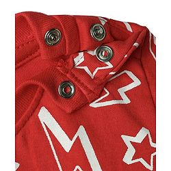 Babyhug Cotton Knit Full Sleeve Co-Ord Night Suit with Thunderbolt Print - Red