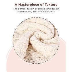 Babyhug Premium Cotton Knitted & Fur All Seasons Blanket - Off White