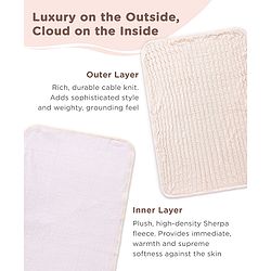 Babyhug Premium Cotton Knitted & Fur All Seasons Blanket - Off White