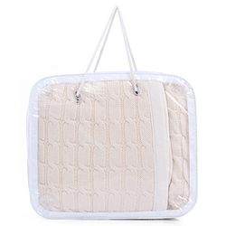 Babyhug Premium Cotton Knitted & Fur All Seasons Blanket - Off White