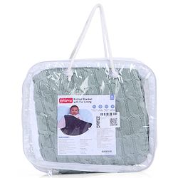 Babyhug Premium Cotton Knitted & Fur All Seasons Blanket - Off White