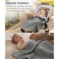 Babyhug Premium Cotton Knitted & Fur All Seasons Blanket - Off White