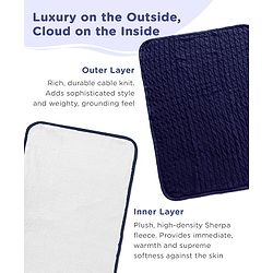 Babyhug Premium Cotton Knitted & Fur All Seasons Blanket - Off White