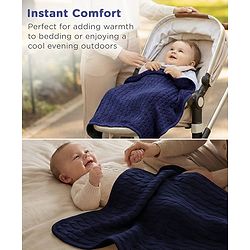 Babyhug Premium Cotton Knitted & Fur All Seasons Blanket - Off White