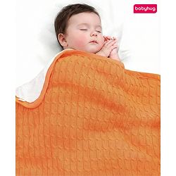 Babyhug Premium Cotton Knitted & Fur All Seasons Blanket - Off White