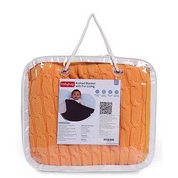 Babyhug Premium Cotton Knitted & Fur All Seasons Blanket - Off White