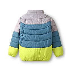 Babyhug Woven Full Sleeves Hooded Padded Jacket With Detachable Hood & Mountain Patch - Multicolor