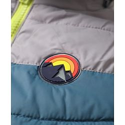 Babyhug Woven Full Sleeves Hooded Padded Jacket With Detachable Hood & Mountain Patch - Multicolor