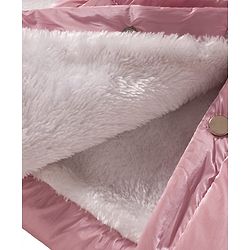 Babyhug Woven Full Sleeves Solid Color Hooded Padded Winter Jacket with Ear Applique - Pink