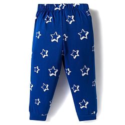 Babyhug Cotton Knit Full Sleeves Night Suit With Super Mom Text Print - Red & Blue