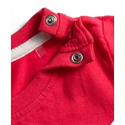 Babyhug Cotton Knit Full Sleeves Night Suit With Super Mom Text Print - Red & Blue