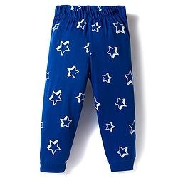 Babyhug Cotton Knit Full Sleeves Night Suit With Super Mom Text Print - Red & Blue