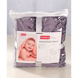 Babyhug Super Soft Coral Fleece Baby Blanket with Ultra-Soft Lightweight & Breathable Blanket  - Grey