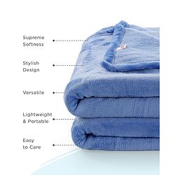 Babyhug Super Soft Coral Fleece Baby Blanket with Ultra-Soft Lightweight & Breathable Blanket  - Grey
