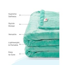 Babyhug Super Soft Coral Fleece Baby Blanket with Ultra-Soft Lightweight & Breathable Blanket  - Grey