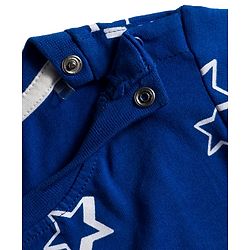 Babyhug Cotton Knit Full Sleeves Co-ords Night Suit With Star Print - Blue