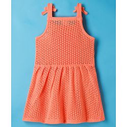Babyhug Knitted Solid Woollen Dress & Full Sleeves Inner Tee - Purple & White