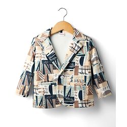 Babyhug Knit Full Sleeves Blazer with Inner Tee & Abstract Print - Multicolor