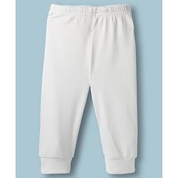 Babyhug Knit Full Sleeves Solid Color Pullover & Sleeveless Thermal Vest & Pant Set - Offwhite