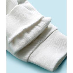 Babyhug Knit Full Sleeves Solid Color Pullover & Sleeveless Thermal Vest & Pant Set - Offwhite