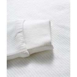 Babyhug Knit Full Sleeves Solid Color Pullover & Sleeveless Thermal Vest & Pant Set - Offwhite