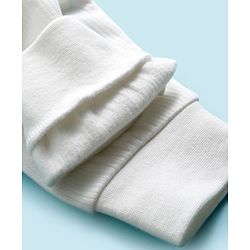 Babyhug Knit Full Sleeves Solid Color Pullover & Sleeveless Thermal Vest & Pant Set - Offwhite