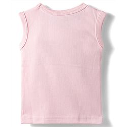 Babyhug Knit Full Sleeves Solid Color Pullover & Sleeveless Thermal Vest & Pant Set - Pink